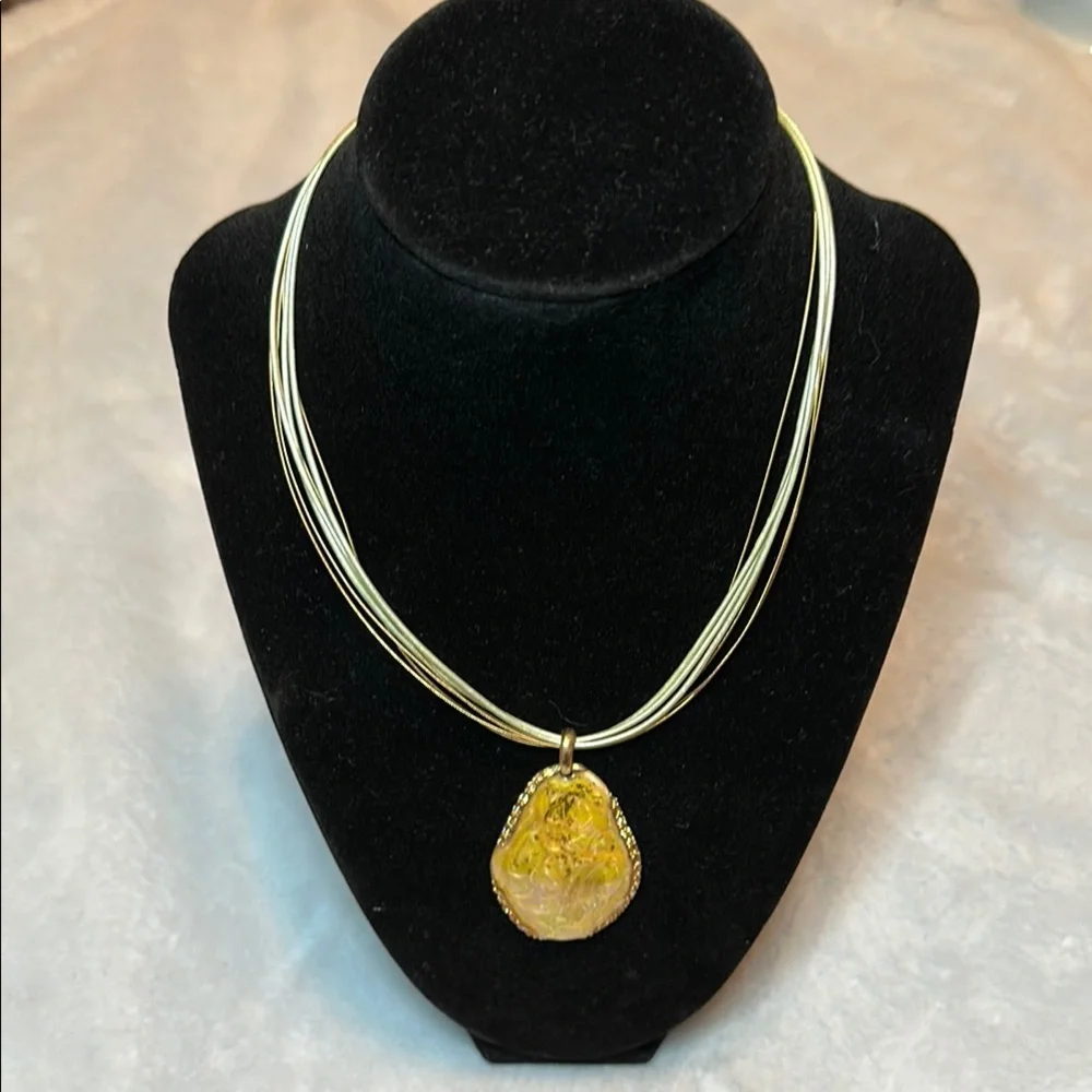 Chico’s Elegant Gold Enamel Necklace